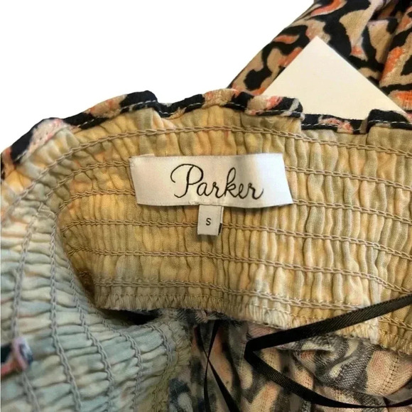 MSRP $328 Parker Maxi Tiered Sundress Animal Print w/Pockets. Smocked top bodice - Picture 7 of 12